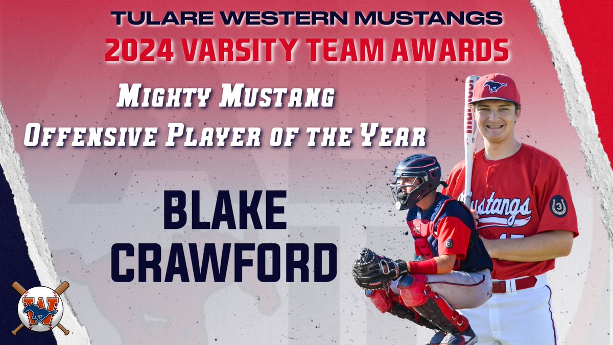 Blake Crawford is the Co-recipient of the Mighty Mustang and Offensive Player of the Year awards for 2024! Recognized for his academic dedication, exceptional character, and performance on the field. Offensively, he led the team in runs and home runs.