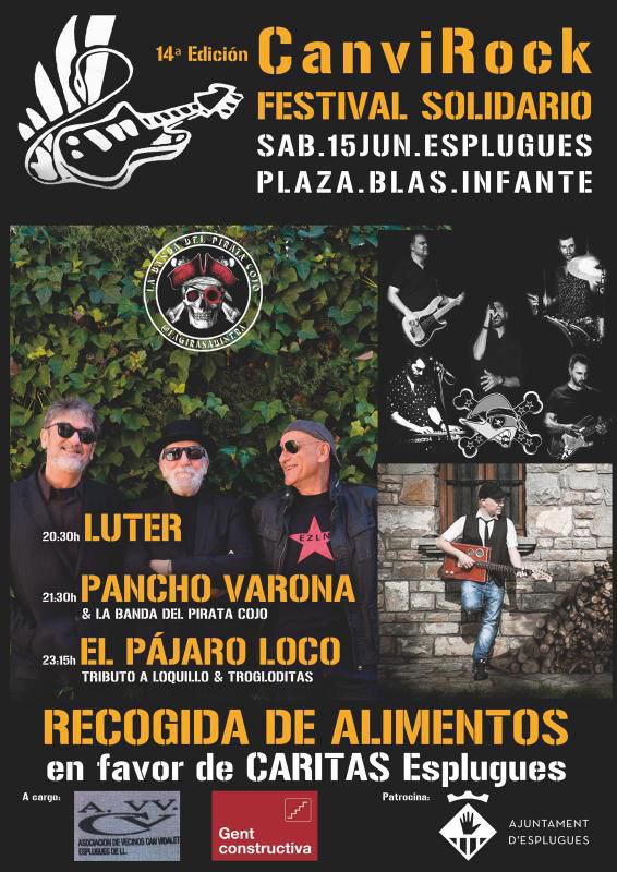 Barcelona, allá que voy con la guitarra. 

🎉 #CanviRock 
🎸 Acústico
🌍 #Esplugues
🗓 Sábado 15 de junio
🕜 20:30
🎤 @panchovarona <a href="/elpajarolocotr1/">elpajarolocotributo</a>
🎟 Recogida de alimentos 

#Luter #Acústico #Concierto #Directo