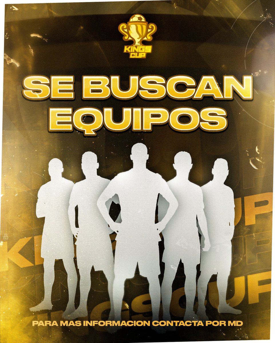 KingsLeagueSp_'s tweet photo. 🚨 ¡SE BUSCAN EQUIPOS! 🚨

¡Esto empieza ya! Estamos buscando 8 equipos que compitan por ganar la KingsCup👑

Si estás interesado en participar en la KingsCup, contacta con nosotros vía MD WhatsApp o por correo:

kingsleaguesp@gmail.com https://t.co/kLLQ8Cj1t9