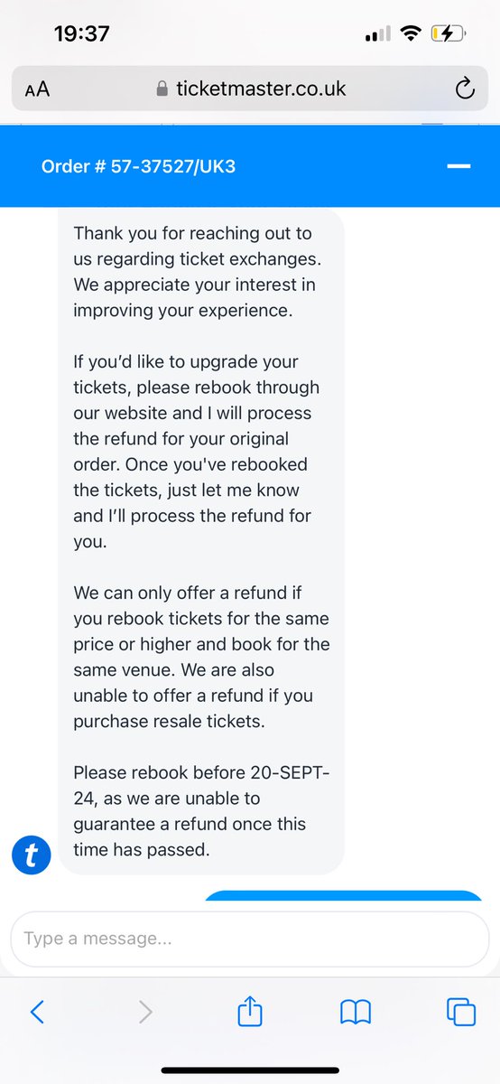 mo0rrick's tweet photo. @Ali43016167 @TicketmasterUK Been trying to contact them for a few days now and no response but they were quick to respond when I wanted to upgrade my tickets!! https://t.co/DpoiN4Pa6f