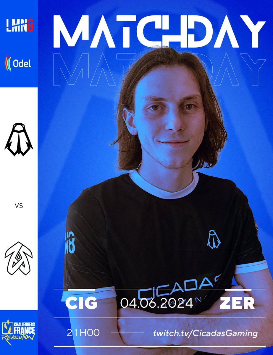🏆 VALORANT CHALLENGERS FRANCE SPLIT 2 

Ce soir, nous affrontons les pirates de la ligue 🏴‍☠️ 

🆚 <a href="/ZerancePartout/">Zerance</a>
📅 ~21:00 
📺 twitch.tv/CicadasGaming

#CIGWIN #TogetherWEareONE