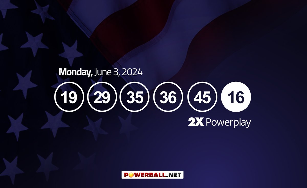 PowerballUSA's tweet photo. Check now the #Powerball winning numbers for Monday, June 3, 2024 right here. ๐
Click on the link below to view the prize payouts! ๐
https://t.co/zrG7UX2CHA
---
#powerballusa #usapowerball #uspowerball #americanpowerball #powerballnumbers #powerballresults #powerballwinners https://t.co/DEFd5kAECy