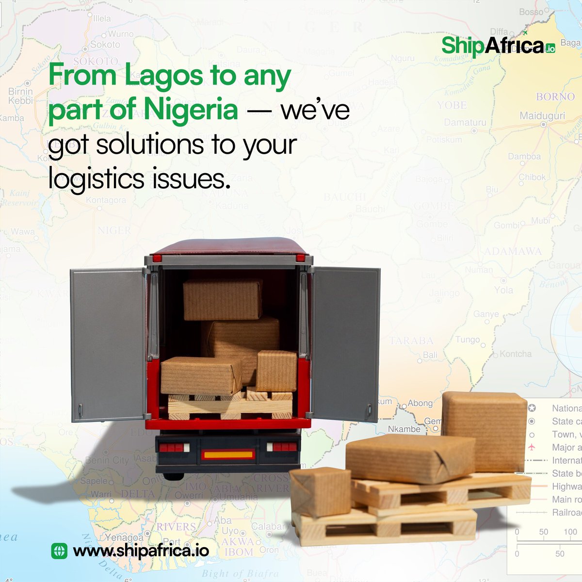 shipafrica_io's tweet photo. Send packages from Lagos to any corner of Nigeria, we’ve got you covered!

Our shipping services ensures your shipment are delivered speedily and securely saving you time 
and hassle.

For more inquires, send us a DM.

#interstatedelivery #freight #logistics #shipafrica https://t.co/gURwYV4cFv