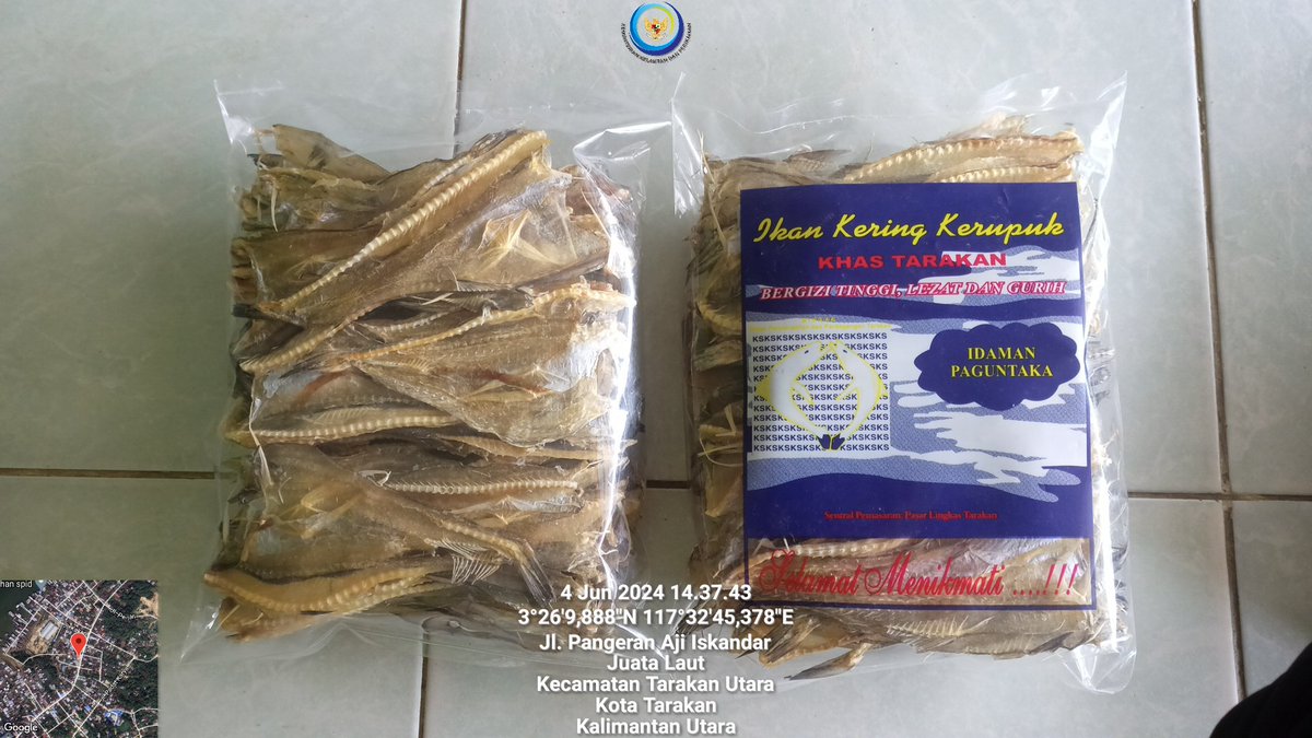 arioam17's tweet photo. Selasa (04/06), Ario Anggara M, Luhkan Tarakan, di POKLAHSAR Nuansa Indah, Kel. Juata Laut, melaporkan produksi olahan Ikan Kering Tipis 65rb/pack dan Kerupuk Udang 80rb/Kg, Kapasitas produksi 60kg/bulan
#GiatLuhkanSatminkalBPPPBitung #PusLuh #BPPPBitung #Tarakan #Pengolahan https://t.co/9GleU4MaLT