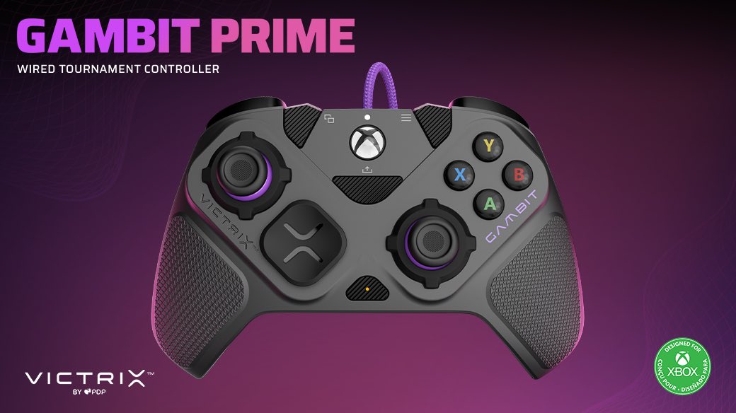 VictrixPro's tweet image. When the speed of your input could be the difference between a win and a loss, you need the world's fastest licensed Xbox controller. The Gambit Prime Wired Tournament Controller is available now. 

pdp.com/products/xbox-…

#victrixpro #gambitprime