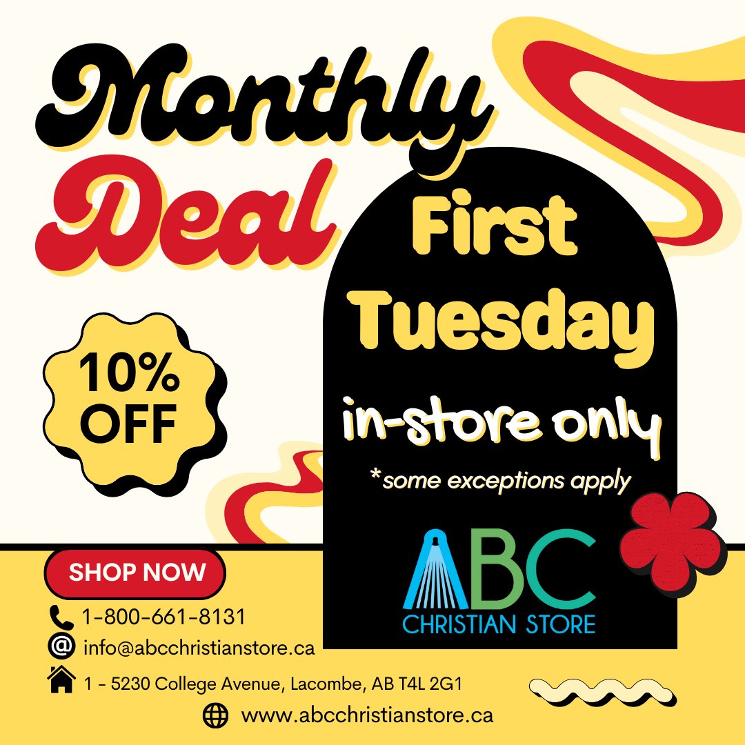 ABAdventist's tweet image. First Tuesday of the Month
IN STORE only!
#FirstTuesday #InStoreOnly #ShopLocal