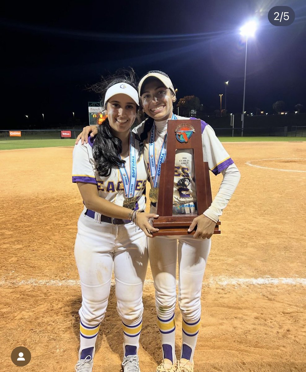 Marisolg2024's tweet photo. Great way to end my high school softball career with a Florida State Championship!! Thank you to my teammates and coaches for an amazing year!💜💛 @MVASoftball https://t.co/cBFA27V0Vn