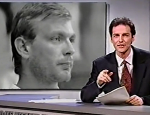 NormSNLJokes's tweet photo. Serial killer Jeffrey Dahmer was attacked and killed by another inmate this week. 

Just before the fight, Dahmer threatened, "Hey don't mess with me, pal. I used to eat guys like you for breakfast." https://t.co/0dbxXF1FD7