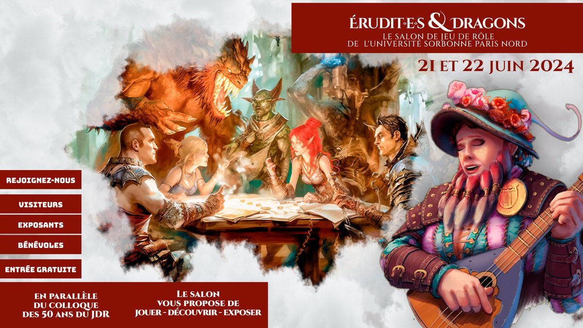 Ce soir à 21h, je reçois Patrick de <a href="/ObheaE/">Obhéa Editions</a> qui nous parlera du salon Erudit·e·s &amp; Dragons, un salon de jeu de rôle qui se tiendra à Paris les 21-22 juin !

Intéressés ? Curieux ? 
N'hésitez pas à poser vos questions durant l'émission !