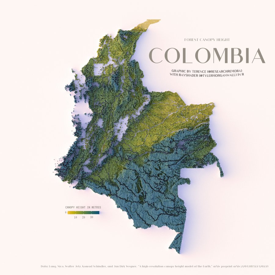 ColombianMaps's tweet photo. Altura del dosel del bosque (Hábitat formado por las copas de los árboles)

Mapa creado por @researchremora https://t.co/fpzIG7hTrY
