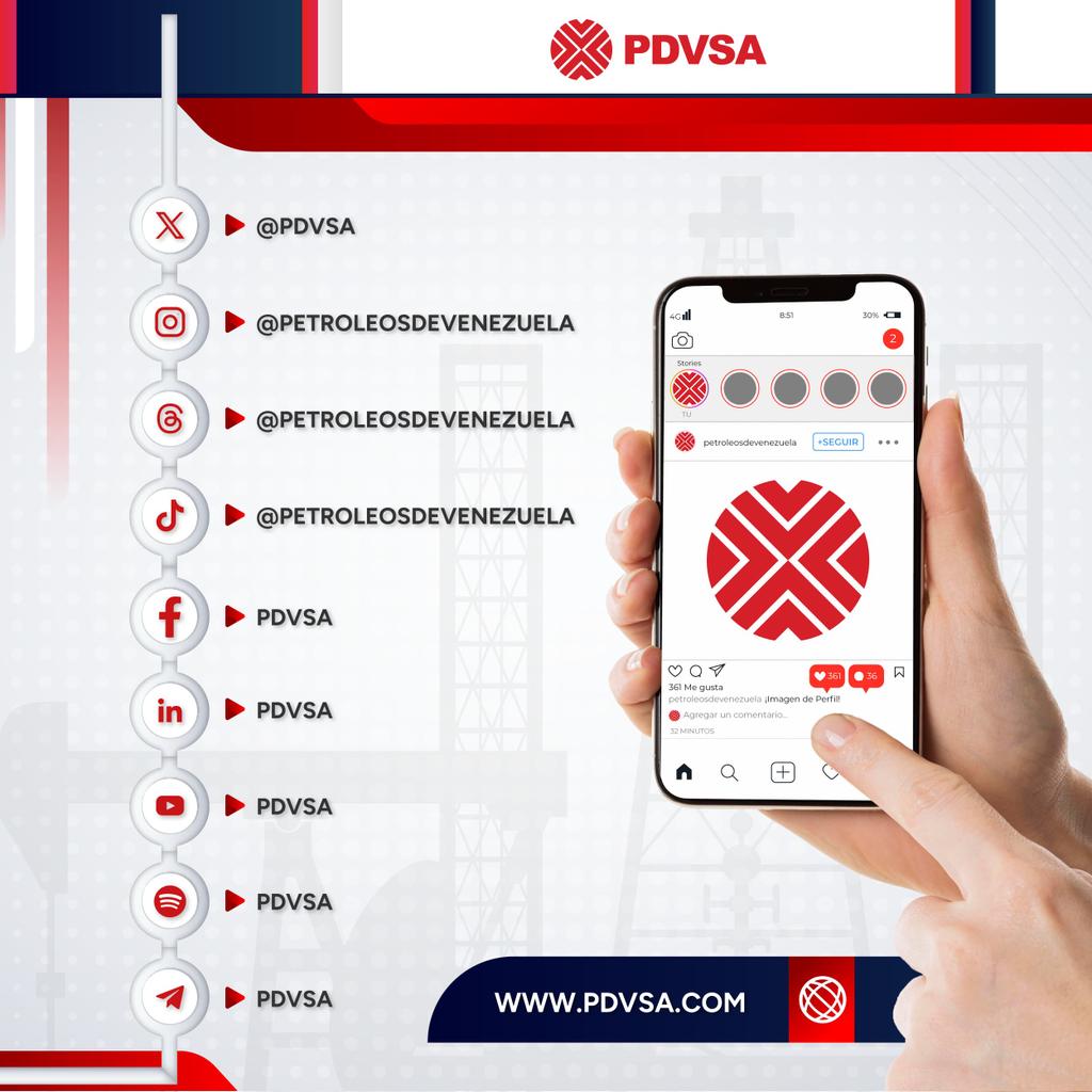 Síguenos en nuestras redes sociales oficiales y sé protagonista del renacimiento de PDVSA.

Disfruta, comenta y comparte este nuevo capítulo de la historia petrolera venezolana.
