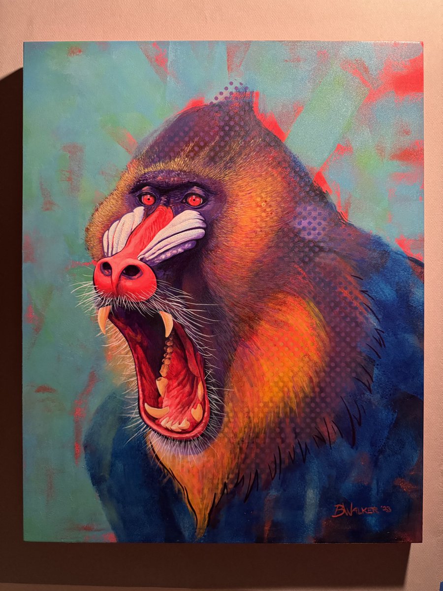 Glorifiedchimp's tweet photo. One of my latest paintings from the end of last year. Mandrill.1 https://t.co/Am4oizdaa8