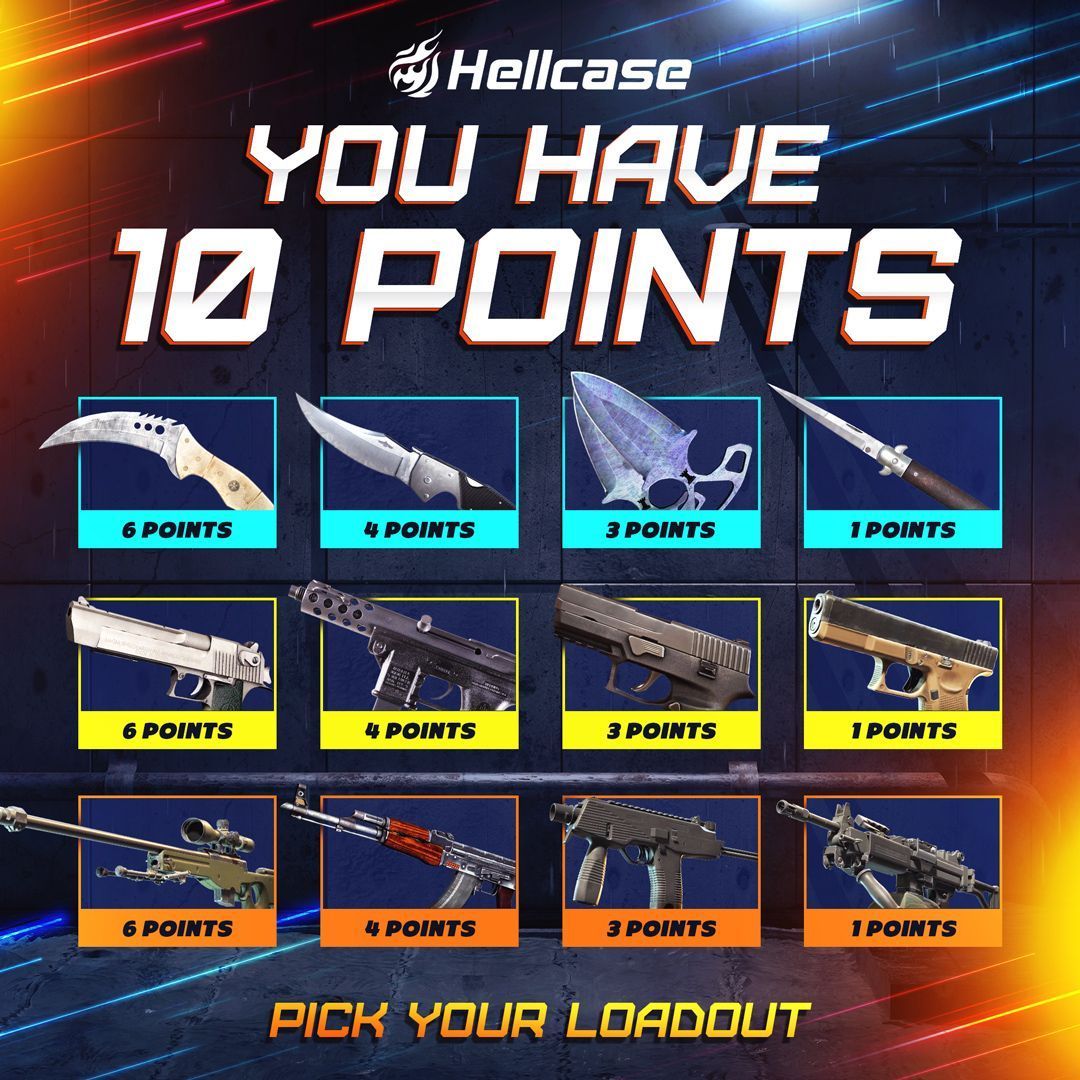 hellcase's tweet photo. Put together your set, but don't forget that your budget is limited. You'll have to make a tough choice! Let us know in the comments what set you've put together.
#cs2 #cs2skins #hellcase #cs2items #cs2fun #counterstrike2 https://t.co/MsIlQmuh2w