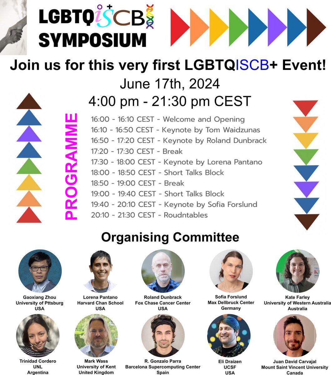 You can now register to the 1st <a href="/iscb/">ISCB News</a> #LGBTQI+ Symposium! Right before the #PRIDE celebrations! 

We have a great programme! 🌈✊

Register your email in the Nucleus platform and then you'll receive a magic link to join the event. 
iscb.junolive.co/Nucleus/live/b…