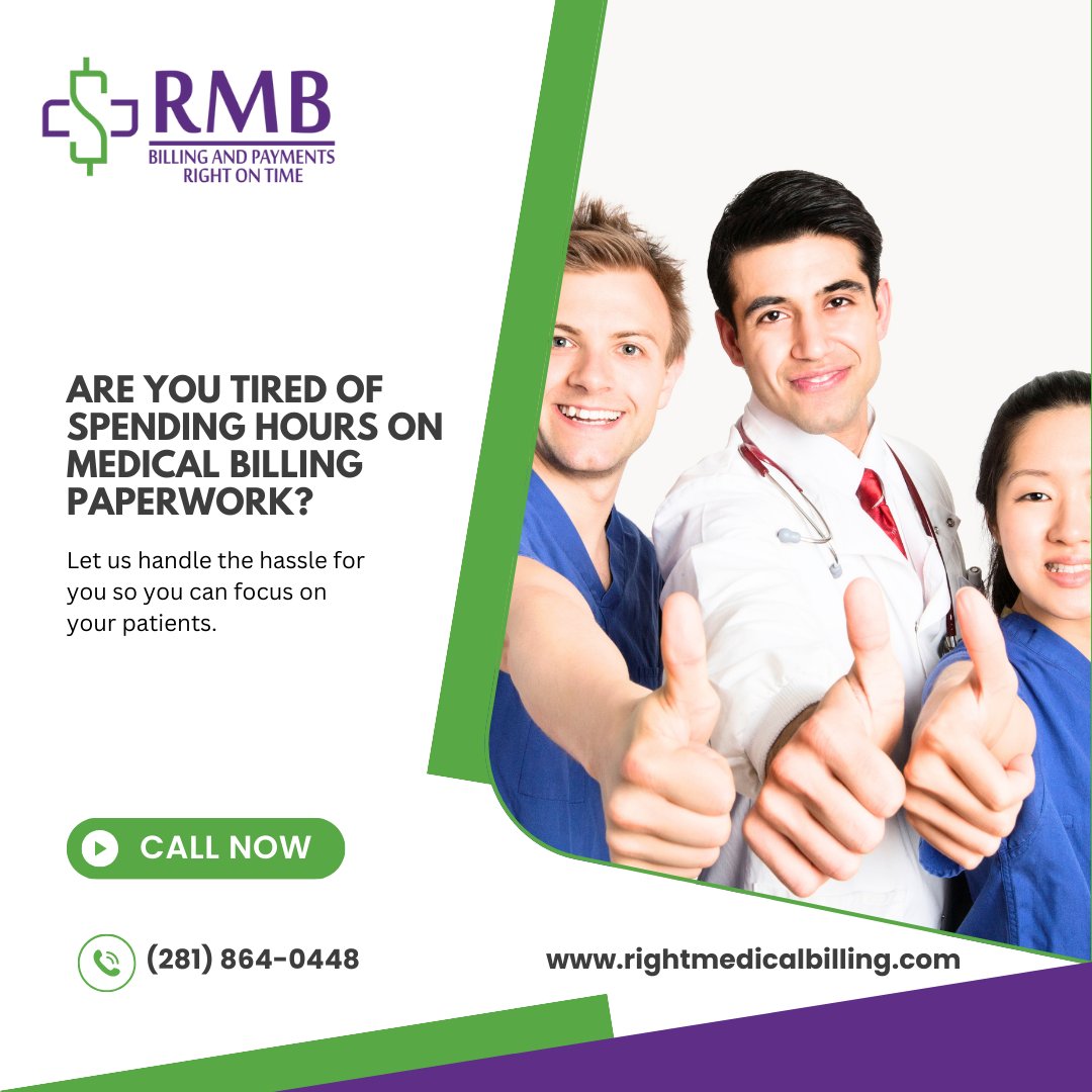 rightmedbilling's tweet photo. Talk to us today!
Ph # (281) 864-0448
Email: sales@rightmedicalbilling.com
#medicalbillingservices #healthcarebilling #medicalcoding #doctors #revenuecyclemanagement https://t.co/r7chWqZrRi