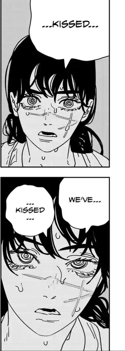 negritobonbon's tweet photo. Putting the shock content aside. I believe we are seeing the complete breakdown of Yoru. The cold, calculating and violent mask fell and we have a devil, depraved of and starved for intimacy or even love. Threw away all inhibitions and jumped at the chance to feel that kiss again https://t.co/TwcBgGbEf5