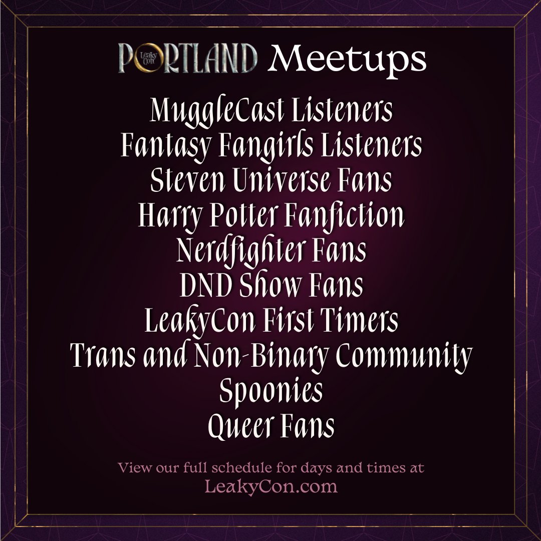 Get ready to connect with fellow fans at LeakyCon! 🌟 

🎟️ Tickets available now at leakycon.com
📆 July 5-7, 2024
📍 Portland, OR