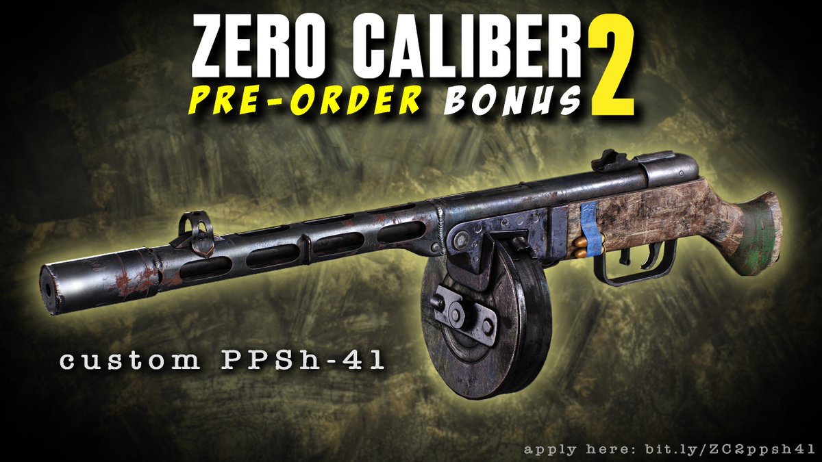 ZeroCaliber2's tweet photo. If you preordered, or will preorder @ZeroCaliber2 on Quest before the July release, you're eligible for this unique PPSh-41 SMG.

All you have to do is preorder AND fill out this Google form so we can send you a custom unlock code once the game is out🙌
👉https://t.co/cRe9ZbCQyp https://t.co/JFDrbZpbc1