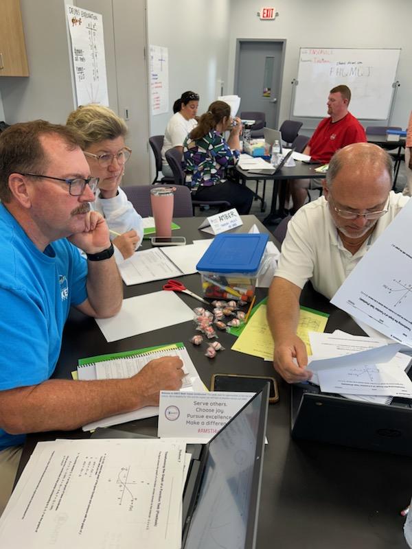 nunn_phenicia's tweet photo. Digging into student work in HS Algebra &amp; Functions Transformations training! #amstiUM @AMSTI_UM @KFR_MathEd @blairr728 https://t.co/pwJsvTePua