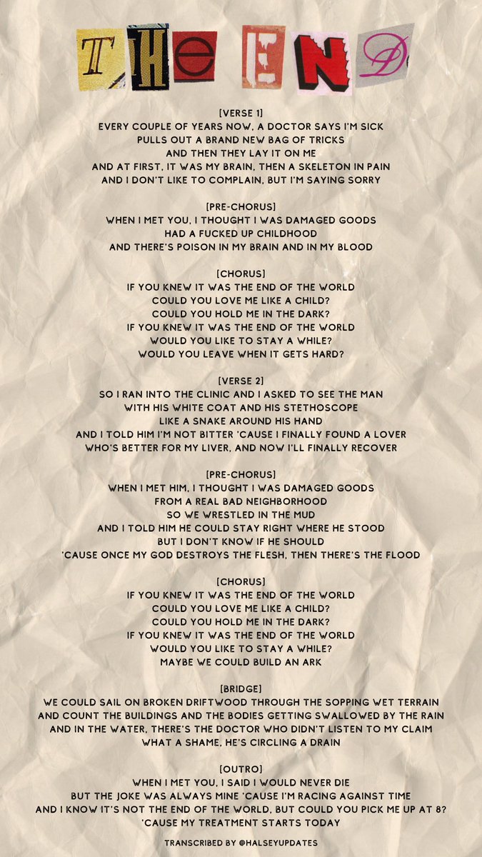 'THE END' lyrics ❤️‍🩹❓

*Lyrics are transcribed by us, this is not official!