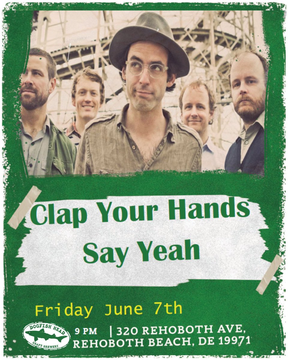 We're having trouble composing ourselves ... because Clap Your Hands Say Yeah is playing a FREE show, this Friday, June 7 at Brewings & Eats in Rehoboth beach!! Come kick off Analog-A-Go-Go weekend with us and some incredible live music! dogfish.com/analog-a-go-go