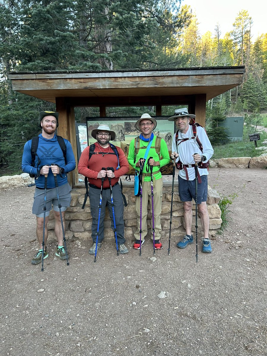 drjohnmeade's tweet image. ✅ Hike Grand Canyon Rim to Rim
Last year, I went below the Rim for the first time both hiking and rafting.
This year, I prepped and completed my first R2R with some great friends.
~26 miles
~10,000 feet of elevation change (~5000 ft of gain)
-Amazing views