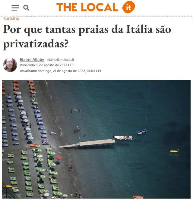 Esse modelo de gestão empresarial foi expandido para quase todo litoral nas décadas seguintes. Como resultado, a Itália possui hoje mais de 12.166 trechos de praia privatizados — isso é, mais da metade do litoral do país.

11/28