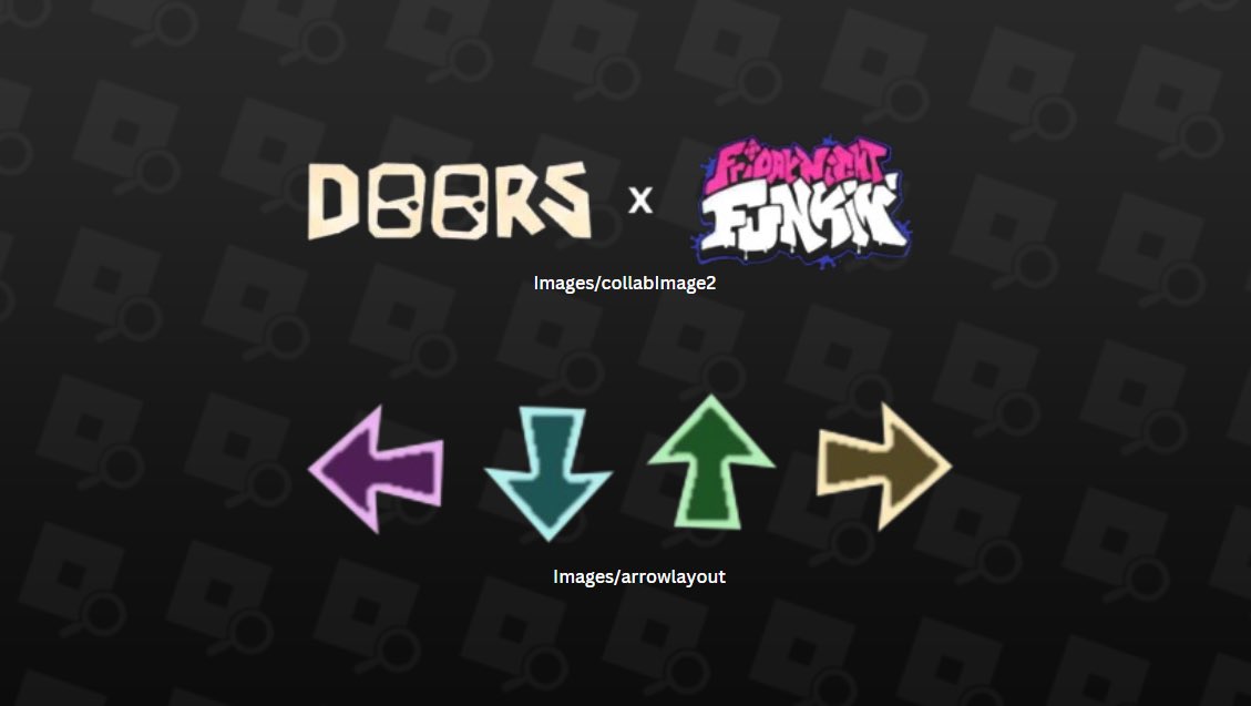 RBXEventHunters's tweet photo. A HUGE collaboration is coming the Roblox game, Doors.

Recently several assets were spotted inside of the group for Doors, in which several references to the game “Friday Night Funkin” were made.

This collaboration is huge and quite an accomplishment for Doors. Exited to see what they are cooking up! 

For more information join our Discord:

https://t.co/gNWrGvYgwb