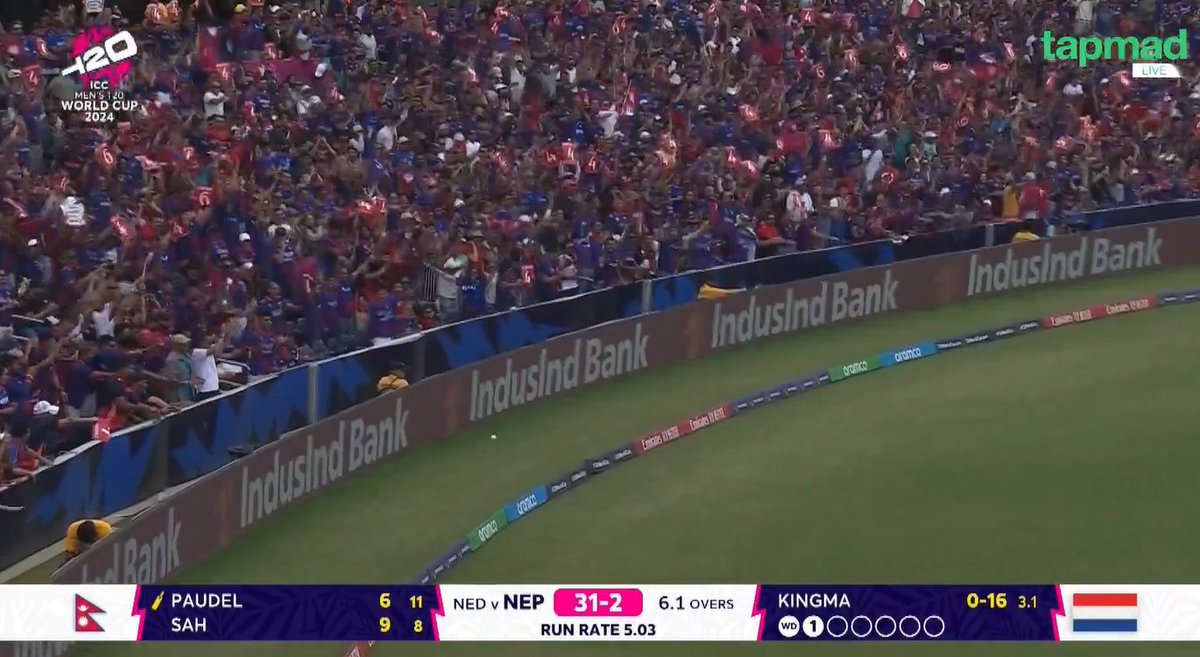 The best crowd I have seen in my life for ANY TEAM in a world event. Nepal, you beauty 🇳🇵❤️❤️❤️

#tapmad #HojaoADFree #T20WorldCup