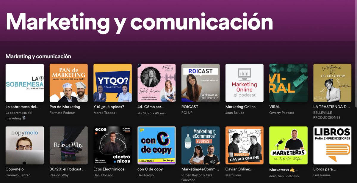 ESTOY GRITANDO. <a href="/lasobremesamkt/">La sobremesa del marketing</a> como podcast destacado en Spotify en la categoría de "Marketing y comunicación". AY.