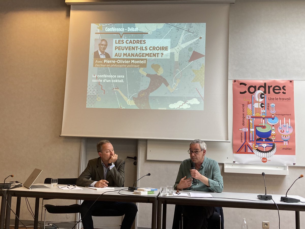Laure Lamoureux (@laure_lx) on Twitter photo “Les cadres peuvent-ils croire au management ?” 🤔
Tentons de répondre à cette question avec Pierre-Olivier Monteil et <a href="/CFDTCadres/">CFDT Cadres</a> “Les cadres peuvent-ils croire au management ?” 🤔
Tentons de répondre à cette question avec Pierre-Olivier Monteil et <a href="/CFDTCadres/">CFDT Cadres</a>
