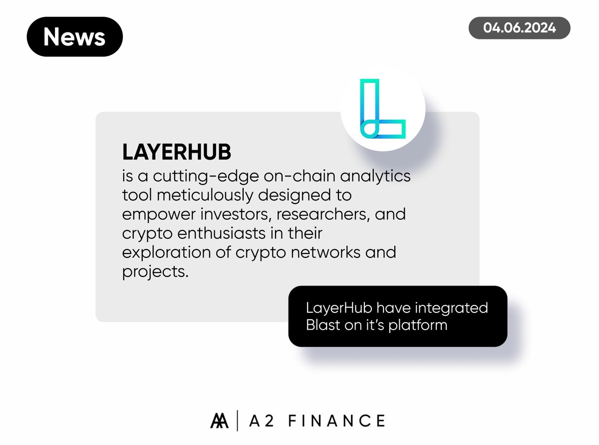 a2finance_io's tweet image. #LayerHub has integrated #Blast on it’s platform

@layerhub is a cutting-edge on-chain analytics tool meticulously designed to empower investors, researchers, and #crypto enthusiasts.

Details:

- look at Blast analytics at LayerHub (layerhub.xyz/chains/blast)