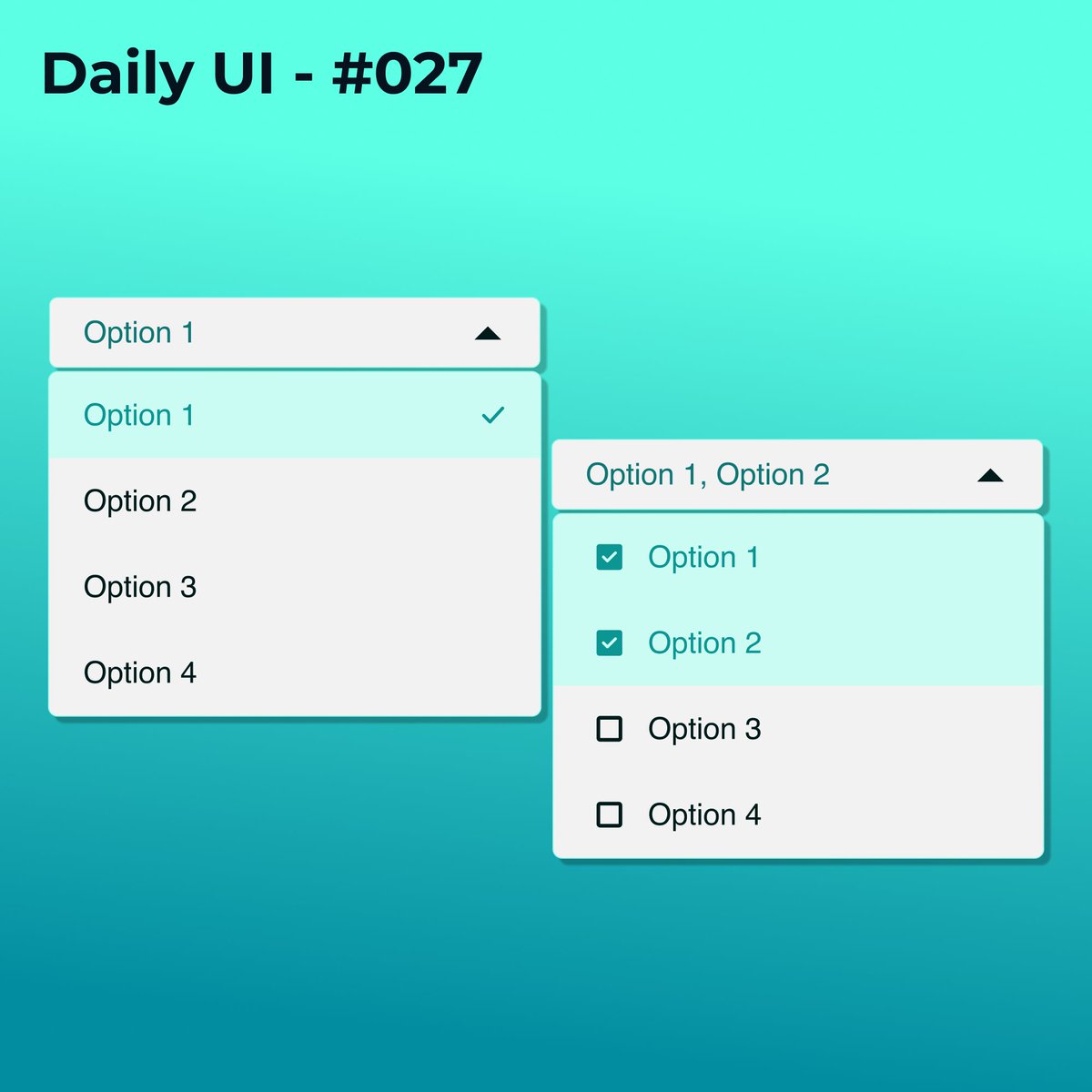 AdritaRoy_UX's tweet image. #DailyUI - 027 - Dropdown
Designed two types of dropdown UI component for single selection and multiple selection.
#UIComponent #UIElement #Dropdown #UIUX #Figma #Prototype #ProductDesign #DailyUI27