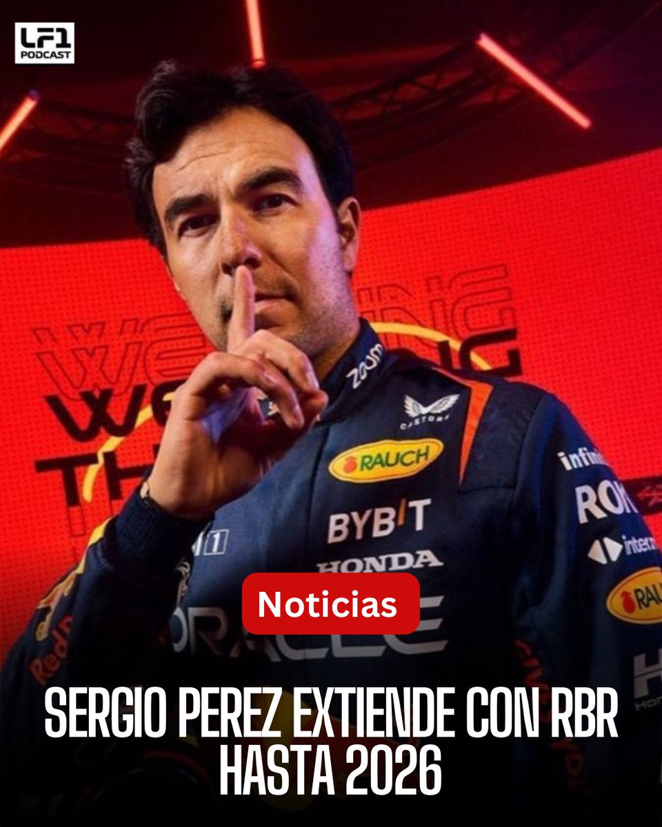 LF1Podcast's tweet photo. Dejen de especular 
Dejen de desear qué llegue su compatriota al mejor equipo de la parrilla, ese asiento es de Don @SChecoPerez hasta la temporada 2026 

#Checo #SergioPerez #Redbull #redbullracing  #F1 https://t.co/NH11EuEm5z