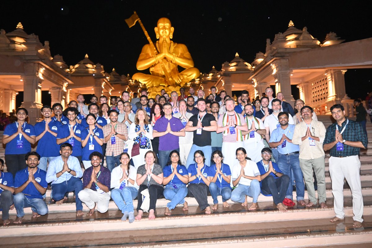 Namaste from <a href="/StatueEquality/">Statue of Equality</a>! #ICSA2024 Day 1 #SocialEvent <a href="/WeAreHyderabad/">We Are Hyderabad</a> <a href="/HiHyderabad/">Hi Hyderabad</a>  <a href="/iiit_hyderabad/">IIIT Hyderabad</a> <a href="/SERC_IIITH/">SERC - IIITHyderabad</a>