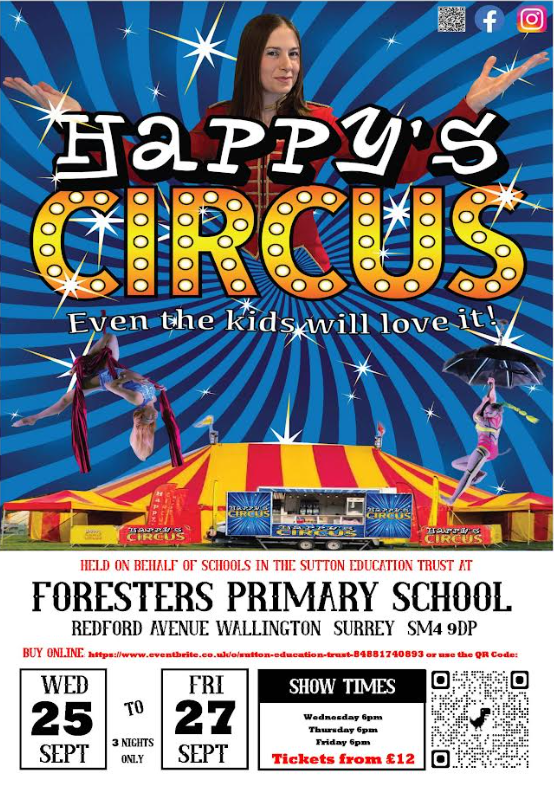 HighViewPrSch's tweet photo. The @Happyscircus  is coming to town courtesy of the @SuttonEdTrust! Why not book your tickets? The circus will be held at @ForestersPS for 3 nights only! https://t.co/entPsiq7fk https://t.co/zR06CJ7WE1