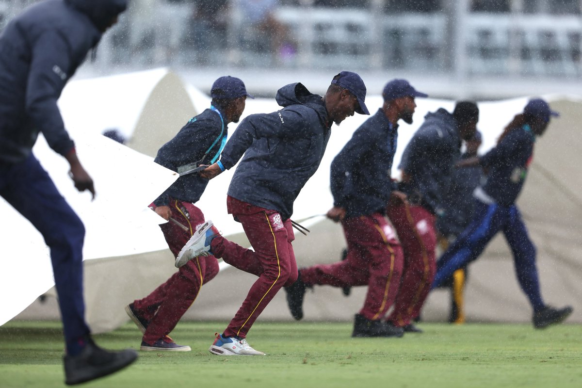 'Always take the weather with you' currently playing around the Kensington Oval 😅🌧️