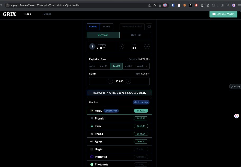PortalIdan's tweet photo. @GrixProtocol is unifying the #DeFiOptions fragmented market and building the standard ✅ https://t.co/nLCfycI6ly