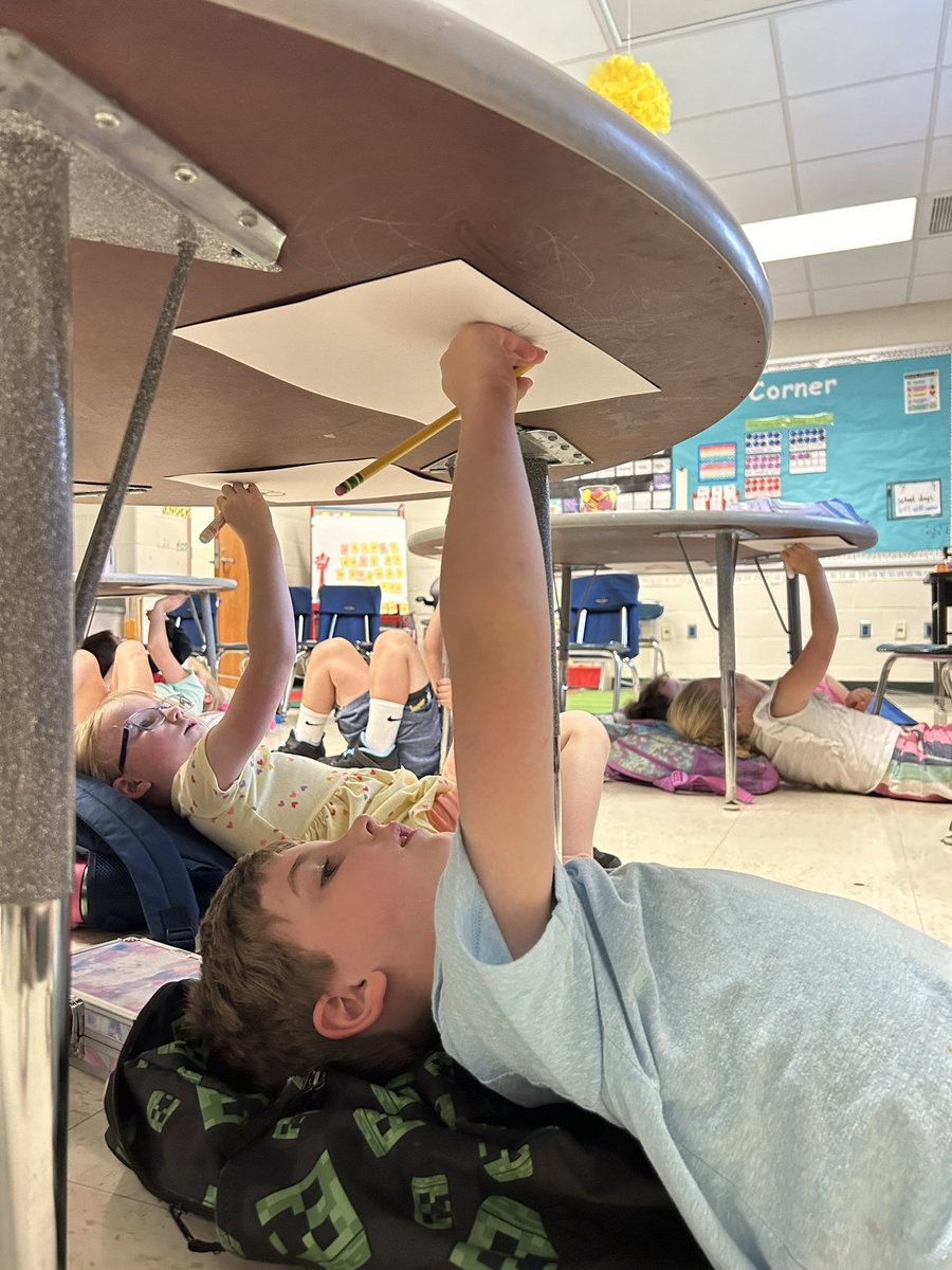 MsModerski's tweet photo. U is for Under (the table). https://t.co/UXLTq18XSR