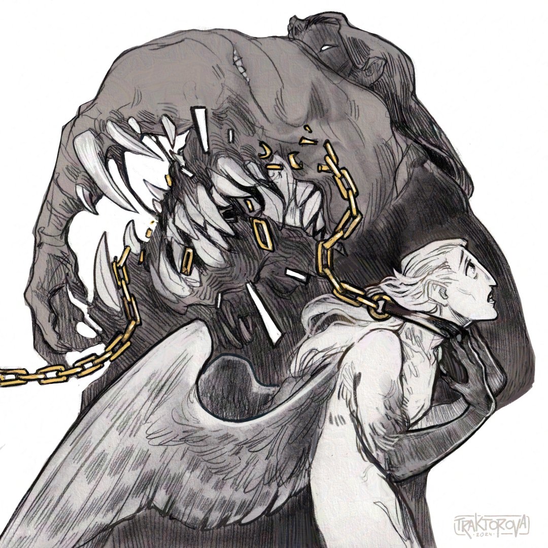 traktorove's tweet photo. Hipotetical scenario featuring my OCs (Miron🦉 and Mazatal 🐊)
(Miron doesn't really have control over his own life, as it was taken from him by Yormund... maybe one day Mazatal will set him free ✨️❤️)
.
.
.
.
.
#ocillustration #pencilart #pencilsketch https://t.co/WDeKPzhtrD