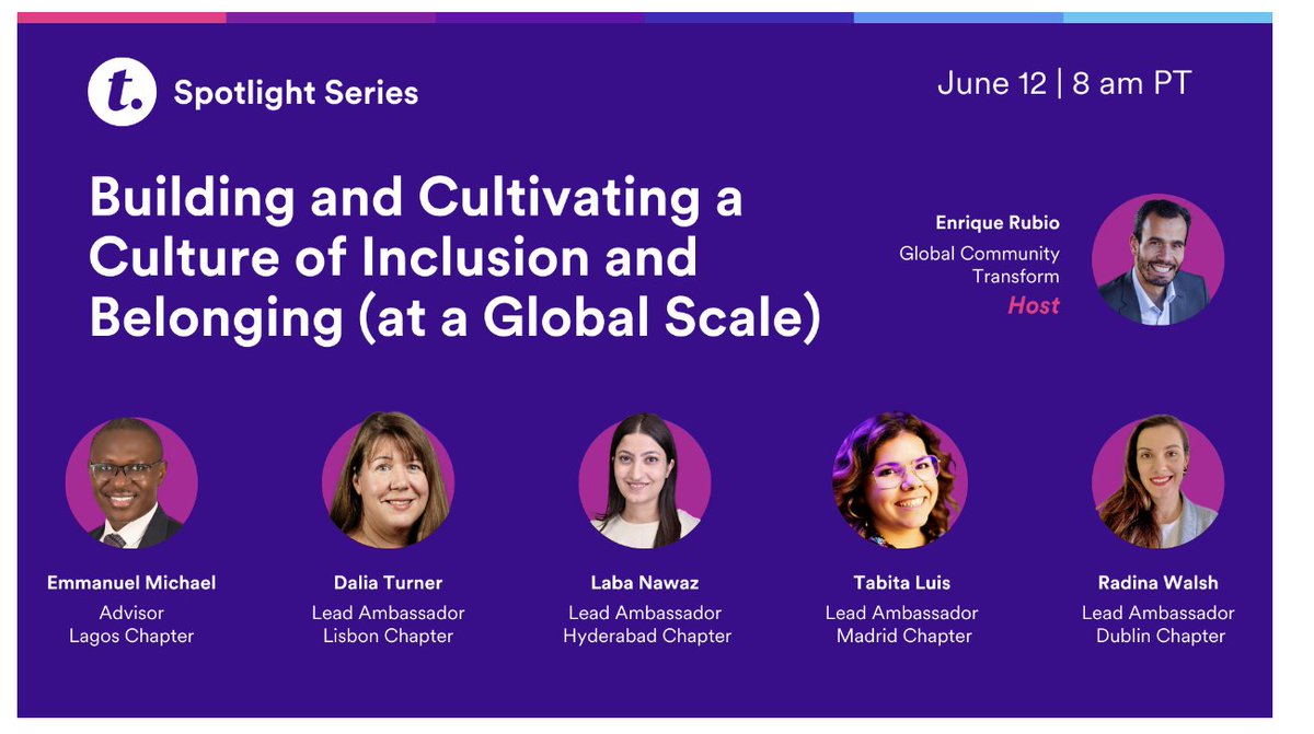 Building and Cultivating a Culture of Inclusion and Belonging. Join me on June 12 linkedin.com/events/buildin…