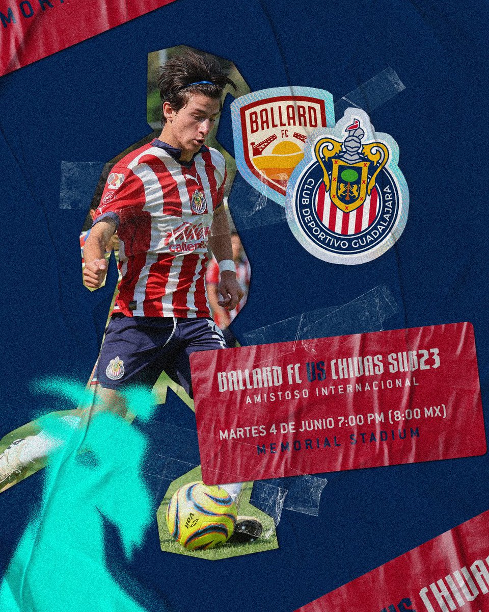 #Sub23 | 🇫🇷 ¡HOY JUEGA CHIVAAAAAS!

📍 Amistoso internacional en nuestra pretemporada en Seattle, Washington 🇺🇸👊🏻

⚔️ Ballard FC 🆚 CHIVAS 🐐

🎟️ Adquiere tus boletos digitales 👉🏻 bit.ly/4e1C2yJ