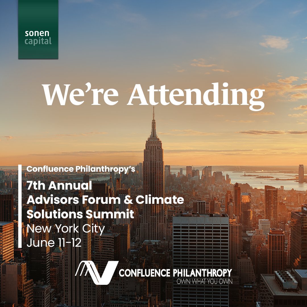 Sonen Capital (@sonencapital) on Twitter photo Collaboration and investment play pivotal roles in driving climate solutions. Next week, we’re attending the <a href="/ConfluenceP/">Confluence Philanthropy</a> Advisor Forum & Climate Solutions Summit, where we will learn from others and share how we invests to address one of the defining issues of our time. #impinv Collaboration and investment play pivotal roles in driving climate solutions. Next week, we’re attending the <a href="/ConfluenceP/">Confluence Philanthropy</a> Advisor Forum & Climate Solutions Summit, where we will learn from others and share how we invests to address one of the defining issues of our time. #impinv