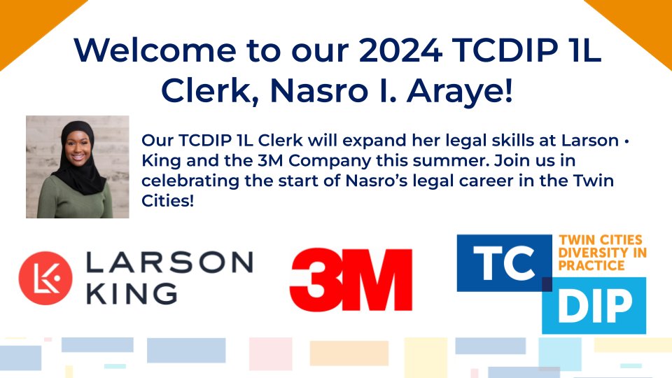 larsonking's tweet image. Welcome, Nasro! Nasro has joined Larson • King as a Summer Associate. Nasro is a rising 2L at the University of St. Thomas School of Law.
