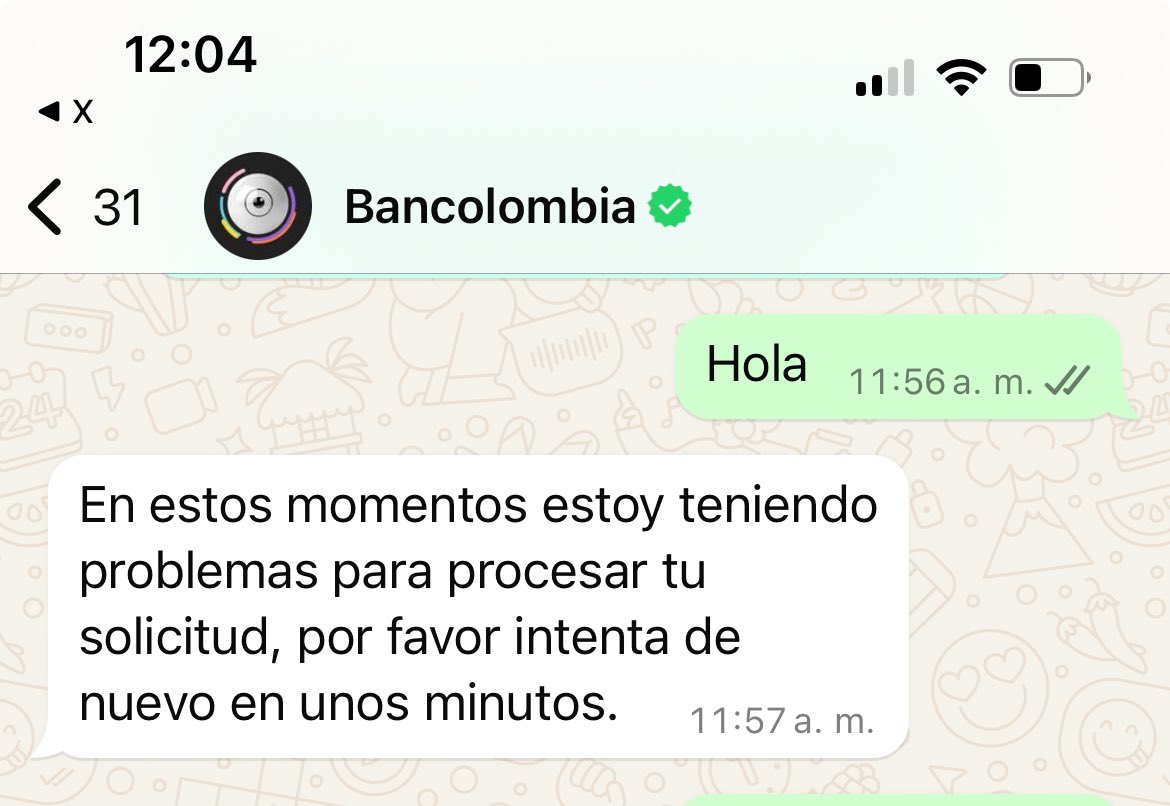 erikarinconm's tweet photo. @Bancolombia No disponen de ningún canal para comunicarse 😓 https://t.co/em1Xqra9qU