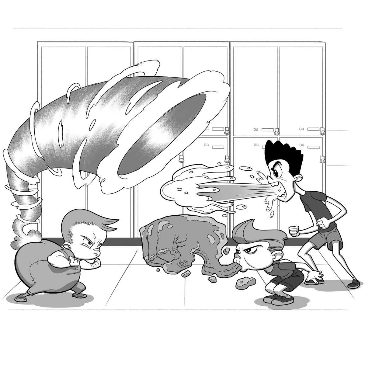 One of AB's arch enemies is Killbreath. His breath is so bad, its like being punched with a giant funky fist. His breath is so hot, he almost burned down the school. Yeah, its pretty bad.

Leave in the comments - What was one of your bad breath encounters?