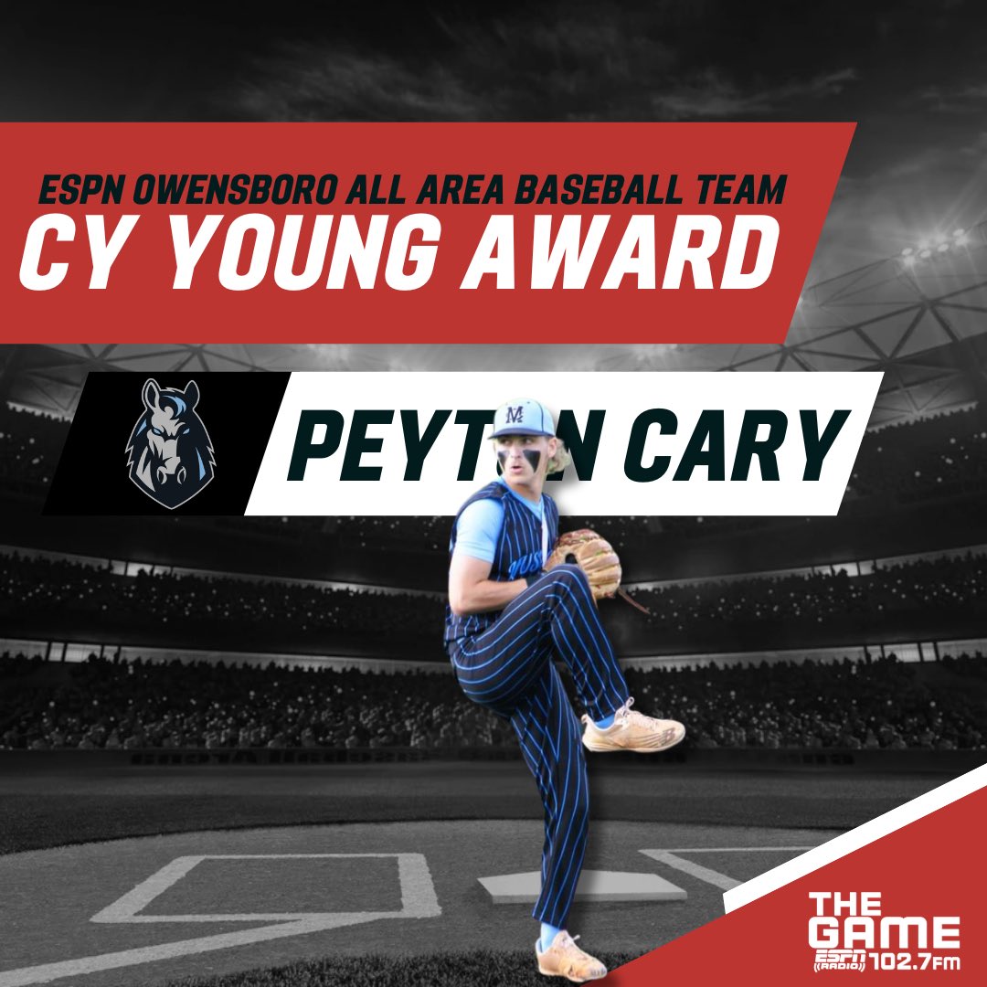 Muhlenberg County’s Peyton Cary is your ESPN Owensboro All Area Baseball Cy Young Award Recipient! It’s been an honor to watch and cover your hard work this season! #TheGame 🔥⚾️ 

If you missed last nights episode of Live at Five btyb Foreman Watson Holtrey, where Vic &amp; Steve