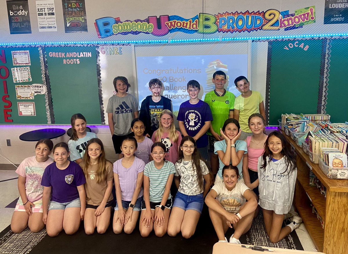 MrsColeELA's tweet photo. Congratulations to all the fifth graders who conquered the 40 Book Challenge! We celebrated them today with a pizza party! 📚🎉🍕#mavs #NRinspiregreat https://t.co/E2sXaka7Yl