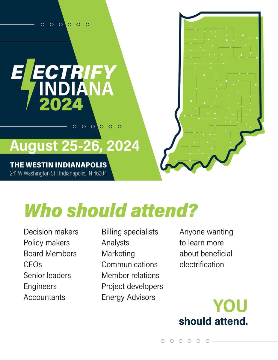 Only 82 days until Electrify Indiana 2024!

Register NOW, at...

checkout.eventcreate.com/electrifyindia…

Electrify Indiana 2024, August 25-26, Downtown Indianapolis!