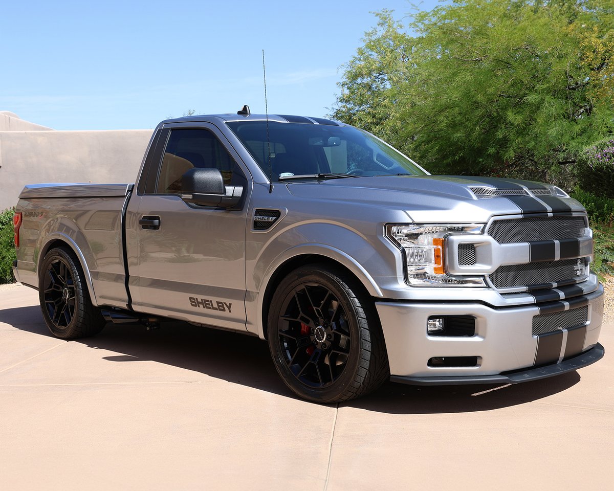 Barrett_Jackson's tweet image. This 2020 @Ford #F150 #Shelby #SuperSnake pickup is powered by a #supercharged 5.0L 770hp #V8 engine backed by a 10-speed automatic transmission. Selling at the 2024 #Scottsdale Fall Auction with No Reserve with only 477 actual miles.

Learn more: bit.ly/AZ24TW-2020For…